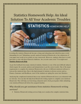 Statistics Homework Help An Ideal Solution To All Your Academic Troubles