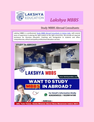 Study MBBS Abroad Consultants in Indore