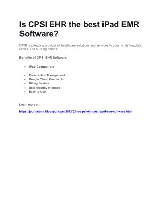 CPSI EHR Software