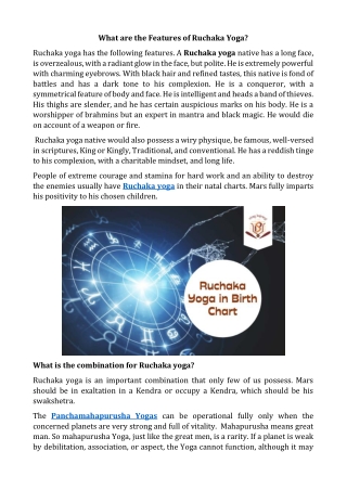 Ruchaka Yoga in Horoscope - Pancha Mahapurusha Yogas in Vedic Astrology