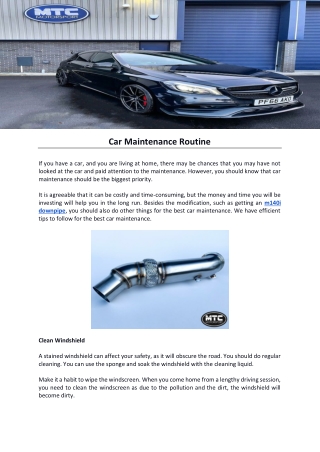 Car Maintenance Routine
