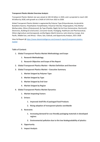 Transparent Plastics Market