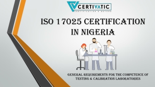 ISO 17025 Certification in Nigeria
