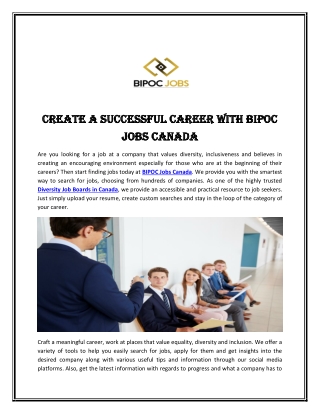 Create a Successful Career with BIPOC Jobs Canada