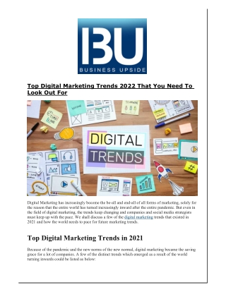 Top Digital Marketing Trends 2022 That You Need To Look Out For