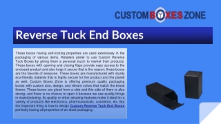 Reverse Tuck End Boxes
