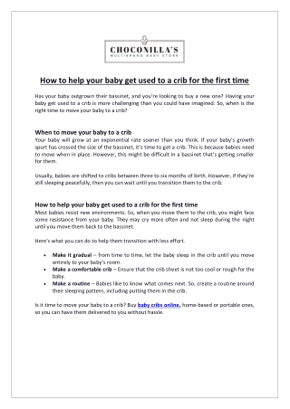 How to help your baby get used to a crib for the first time