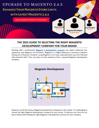 THE 2022 GUIDE TO SELECTING THE RIGHT MAGENTO DEVELOPMENT COMPANY FOR YOUR BRAND