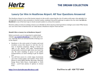 Luxury Car Hire in Heathrow Airport: All Your Questions Answered