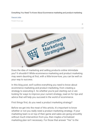 Everything You Need To Know About Ecommerce marketing and product marketing