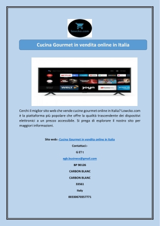 Cucina Gourmet in vendita online in Italia