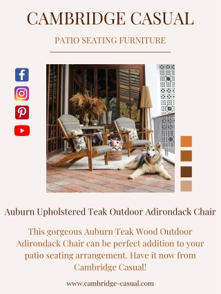 Auburn Upholstered Teak Outdoor Adirondack Chair