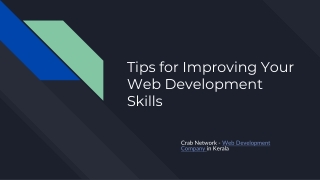 Tips for Improving Your Web Development Skills