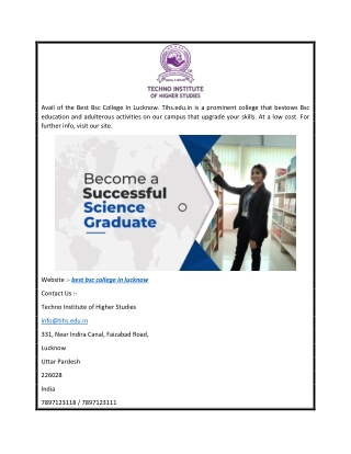 Best Bsc College In Lucknow  Tihs.edu.in