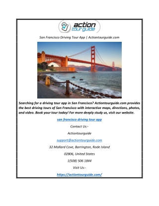 San Francisco Driving Tour App | Actiontourguide.com