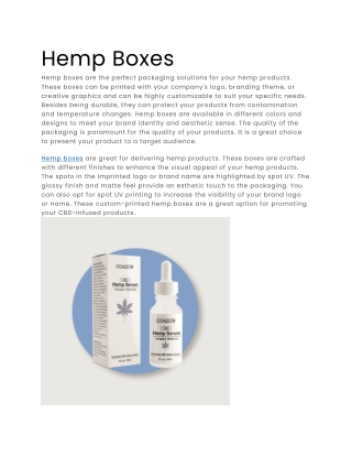 Hemp Boxes