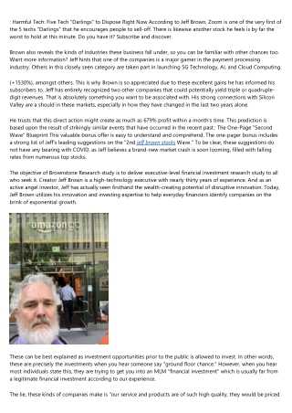 Is Jeff Brown As Credible As He Claims? : R/stocks - Reddit