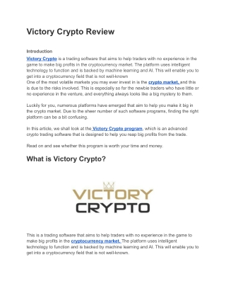 Victory Crypto Review