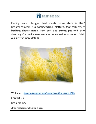 Luxury Designer Bed Sheets Online Store Usa  Dropmebox.com