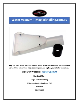 Water Vacuum | Magicdetailing.com.au