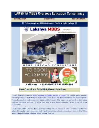 Overseas MBBS Consultant in Indore