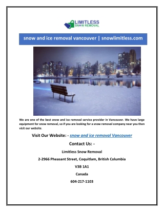 snow and ice removal vancouver | snowlimitless.com