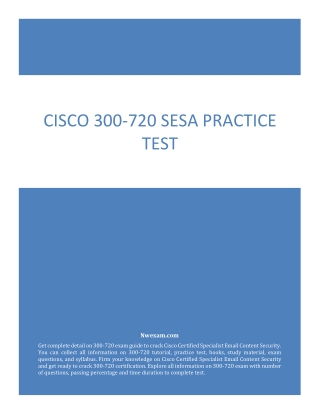 Cisco 300-720 SESA Practice Test