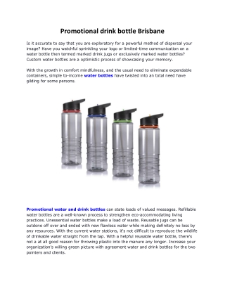 Promotional drink bottle Brisbane