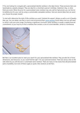 7 Things You Should Not Do With custom made necklaces with names
