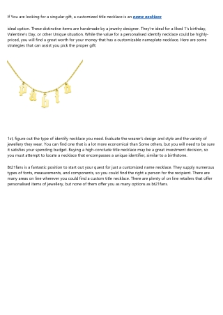 The Ugly Truth About custom name necklace