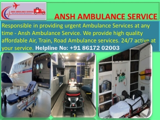 Get Quality Train Ambulance Service in Kolkata |ANSH