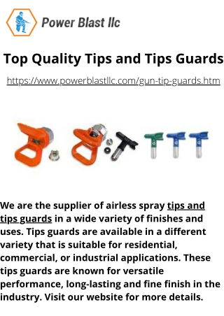 Top Quality Tips and Tips Guards