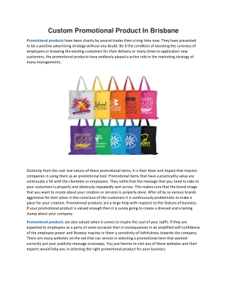Custom Promotional Product In Brisbane