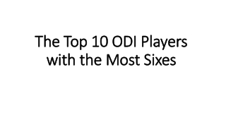The Top 10 ODI Players with the Most Sixes
