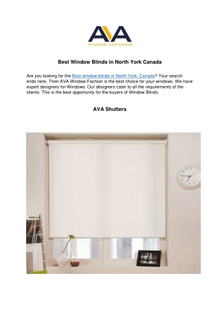 Best Window Blinds in North York Canada