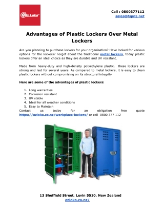 Advantages of Plastic Lockers Over Metal Lockers