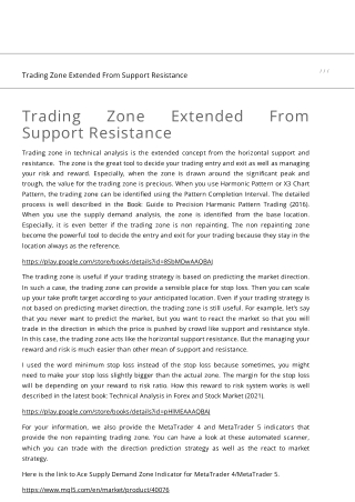 Trading Zone Extended From Support Resistance