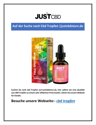 Auf der Suche nach Cbd Tropfen |justcbdstore.de