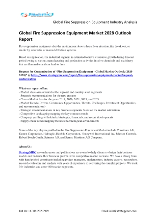 Global Fire Suppression Equipment Market Research Report 2020-2028