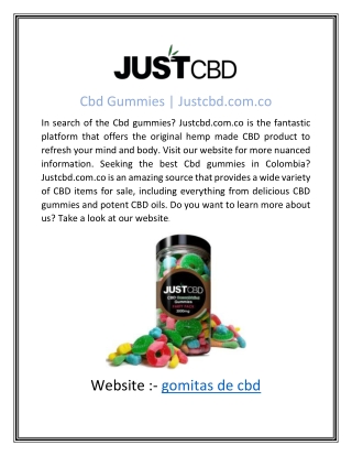 Cbd Gummies | Justcbd.com.co