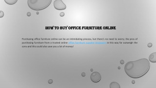 How to Buy Office Furniture Online