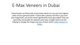 E-Max Veneers in Dubai