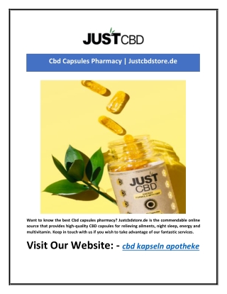 Cbd Capsules Pharmacy | Justcbdstore.de
