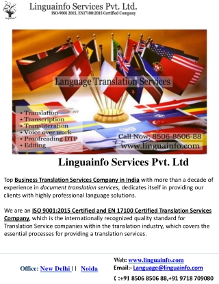 Language Translation Company In Delhi NCR, India And Worldwide