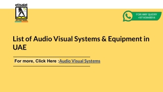 List of Audio Visual Systems & Equipment in UAE