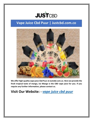 Vape Juice Cbd Puur | Justcbd.com.co