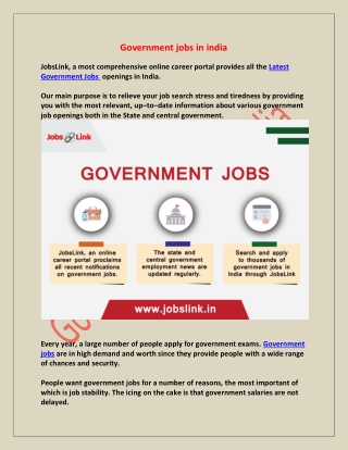 Government jobs in india