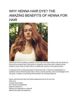 WHY HENNA HAIR DYE
