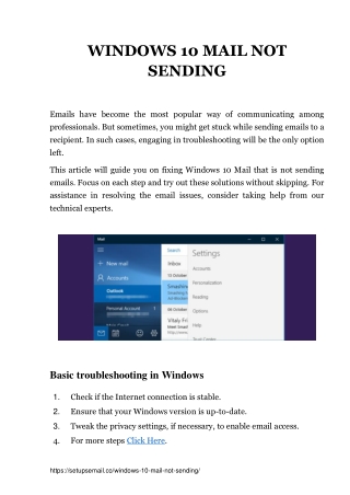 (Fix) Windows 10 Mail Not Sending - Complete Guide