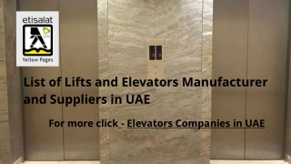 List of Lifts and Elevators Manufacturer and Suppliers in UAE (2)
